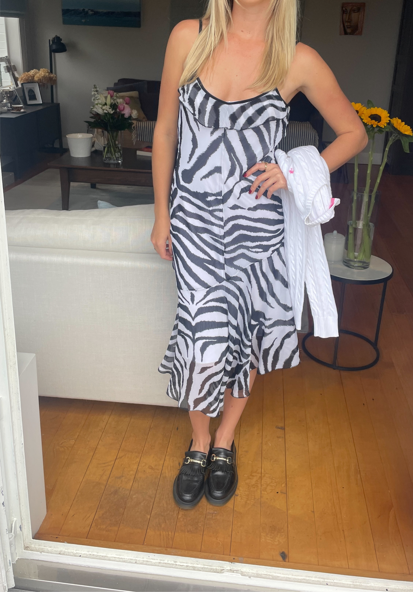 Zebra Y2K Layered Dress