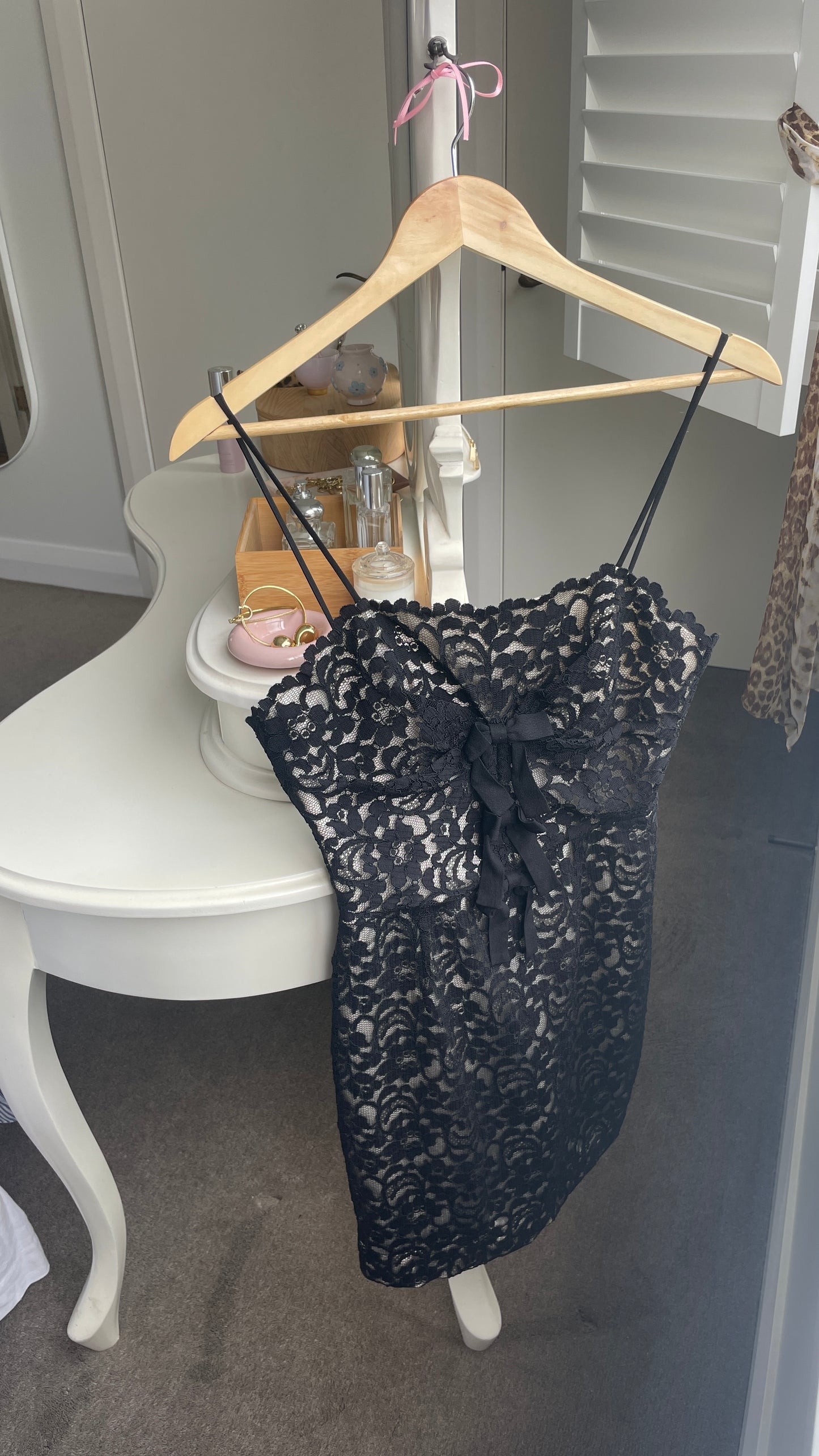 Vintage Moschino Bow Mini Dress bow trend black lace cream lace mini dress y2k coquette glam withloveizzyg moschino cheap and chic
