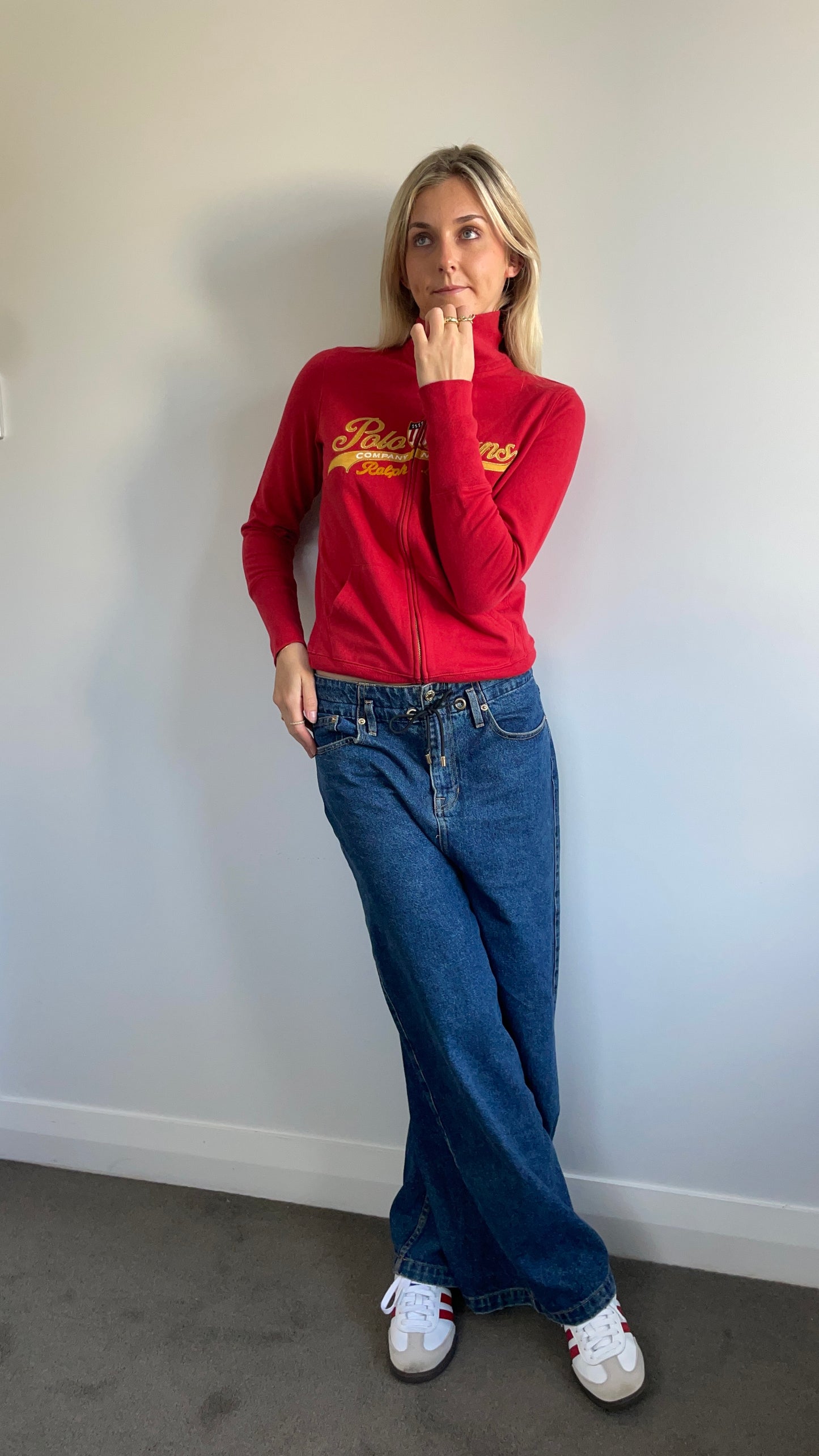 Red Polo Zip-up