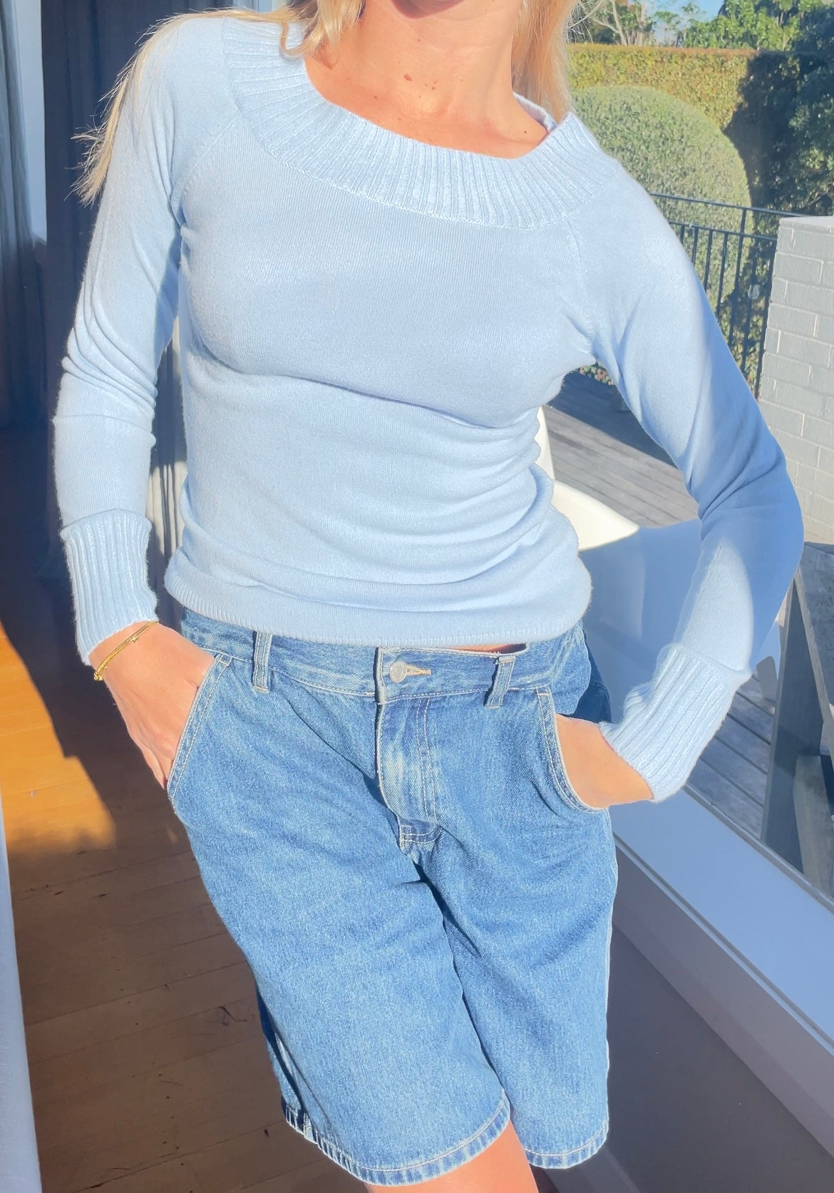 Pale Blue Relaxed Knit