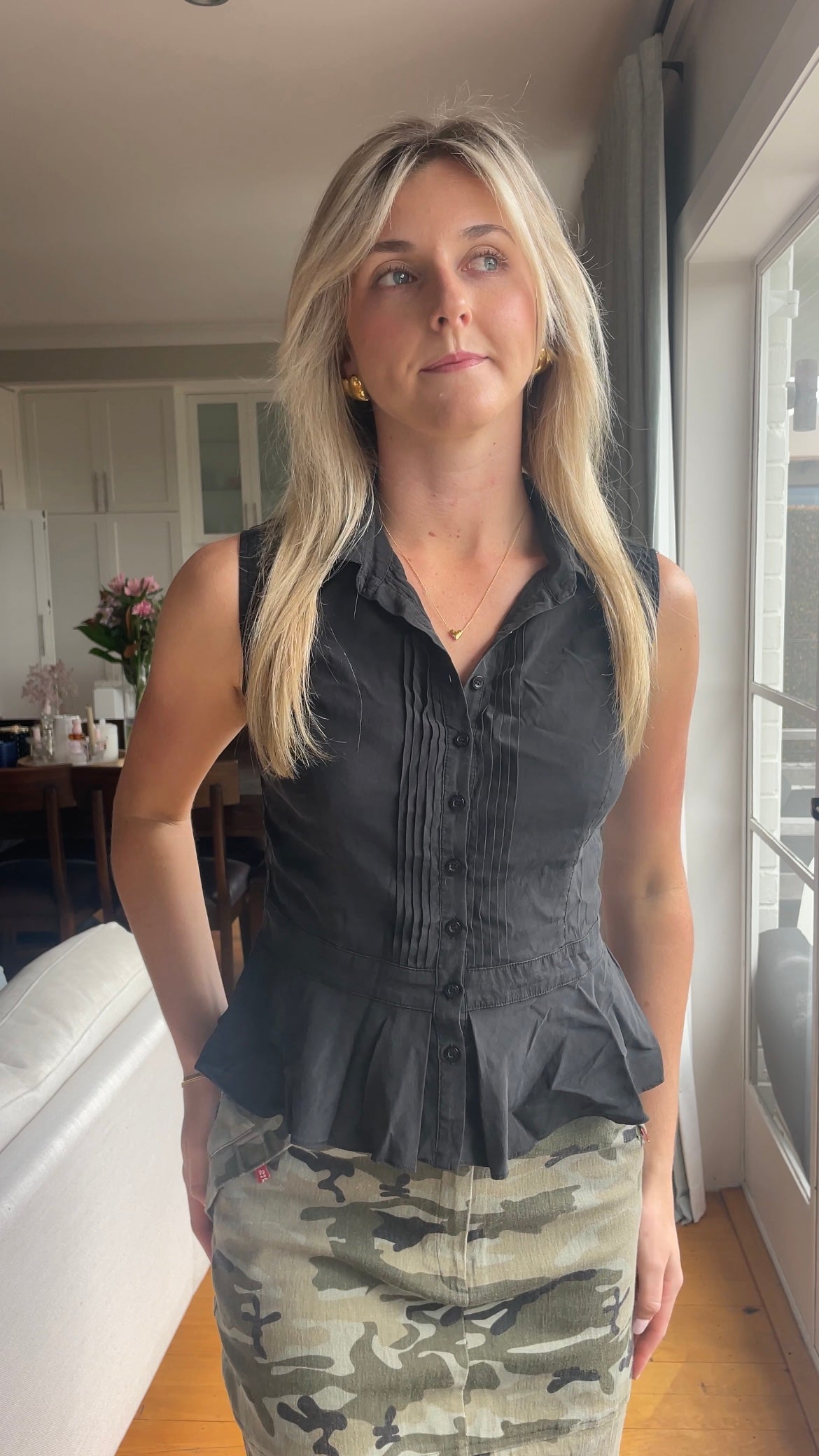 Bebe Silk Sleeveless Blouse