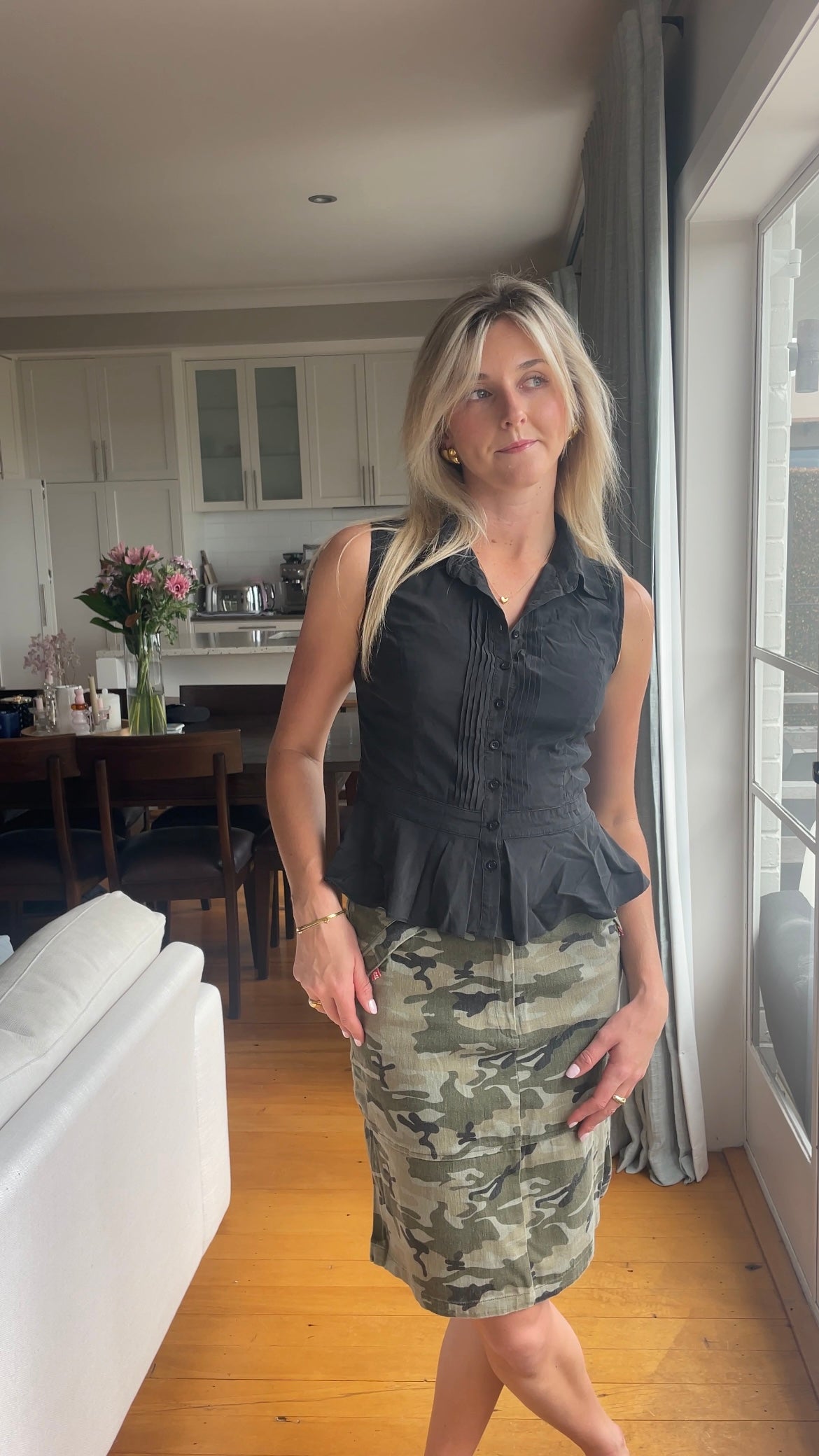 Bebe Silk Sleeveless Blouse