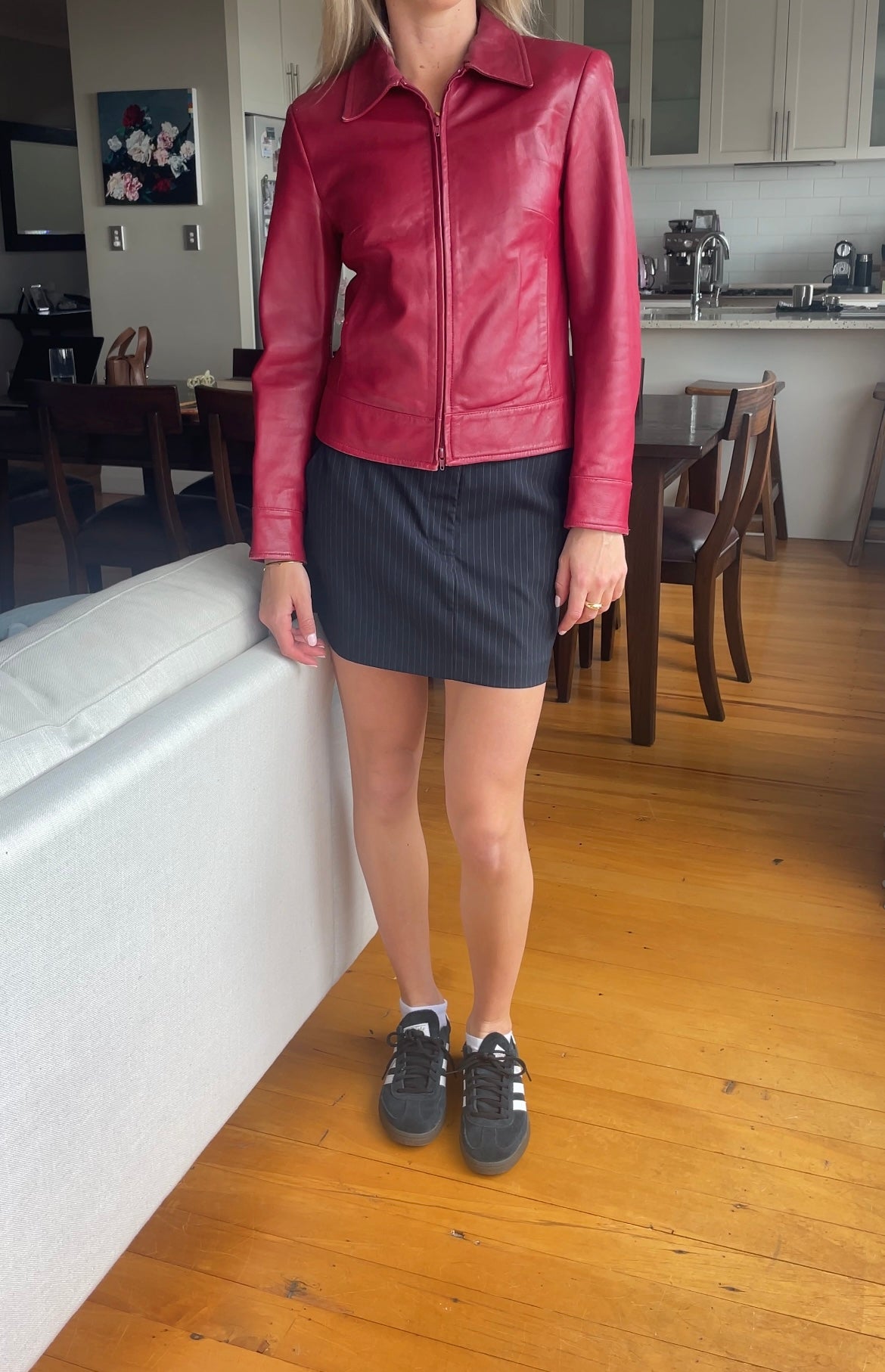 Sisley Red Leather Jacket