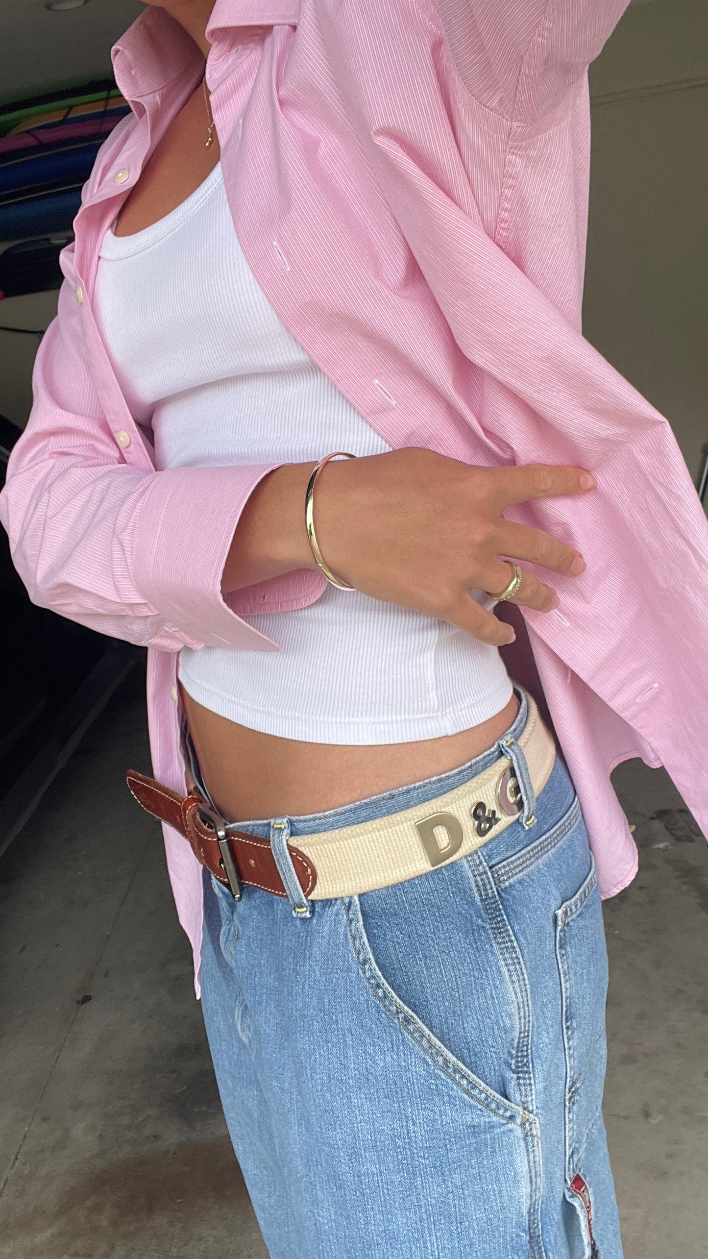 Vintage Balmain Pink & White Stripe Shirt