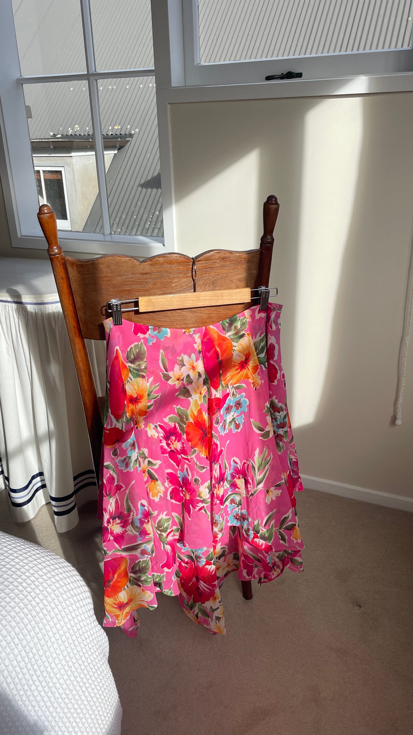 Ralph Lauren Pink Floral Midi Skirt
