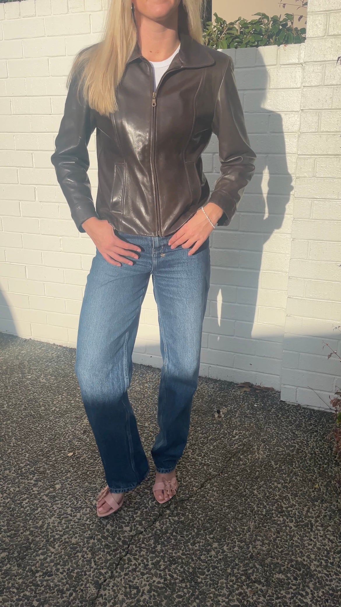 Fitted Brown Leather Jacket