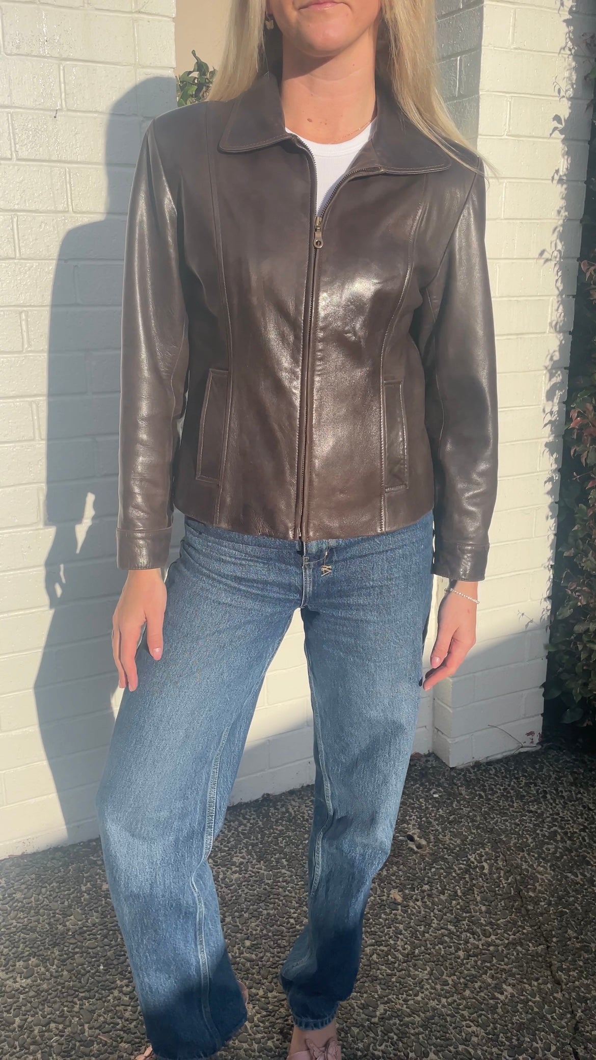 Fitted Brown Leather Jacket