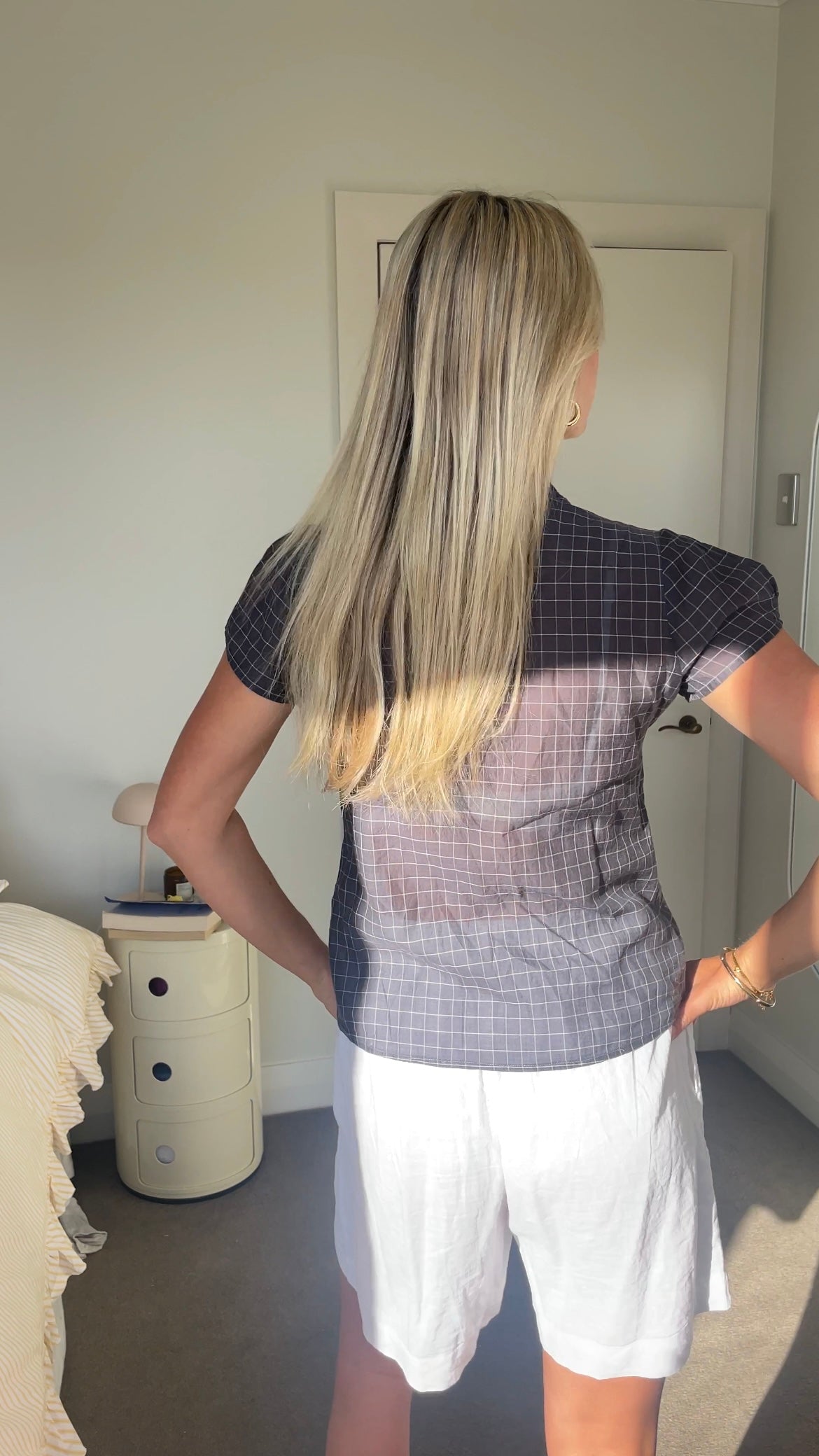 Armani Grey Check Blouse