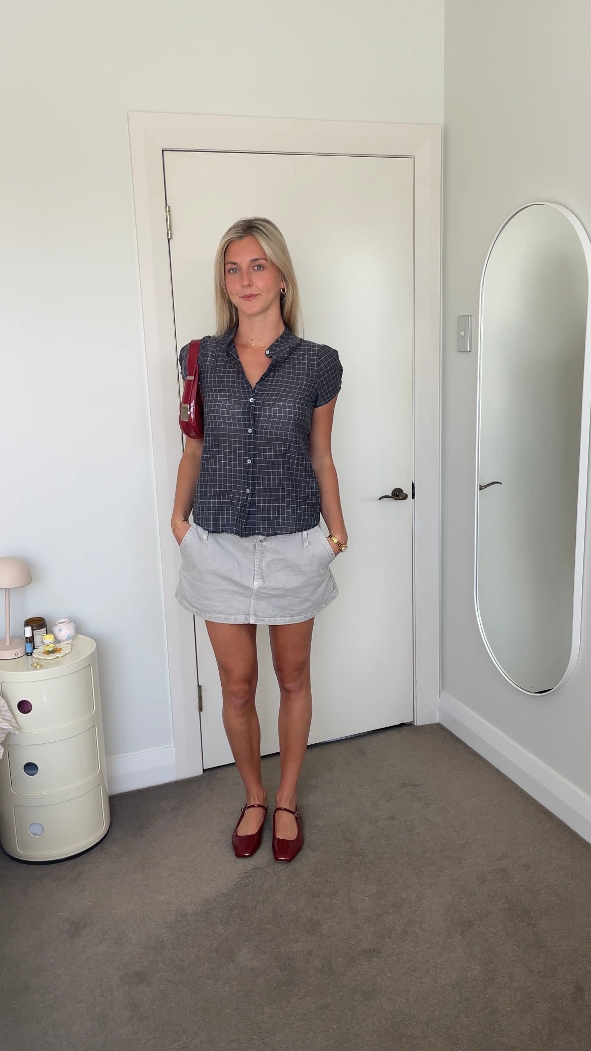 Armani Grey Check Blouse