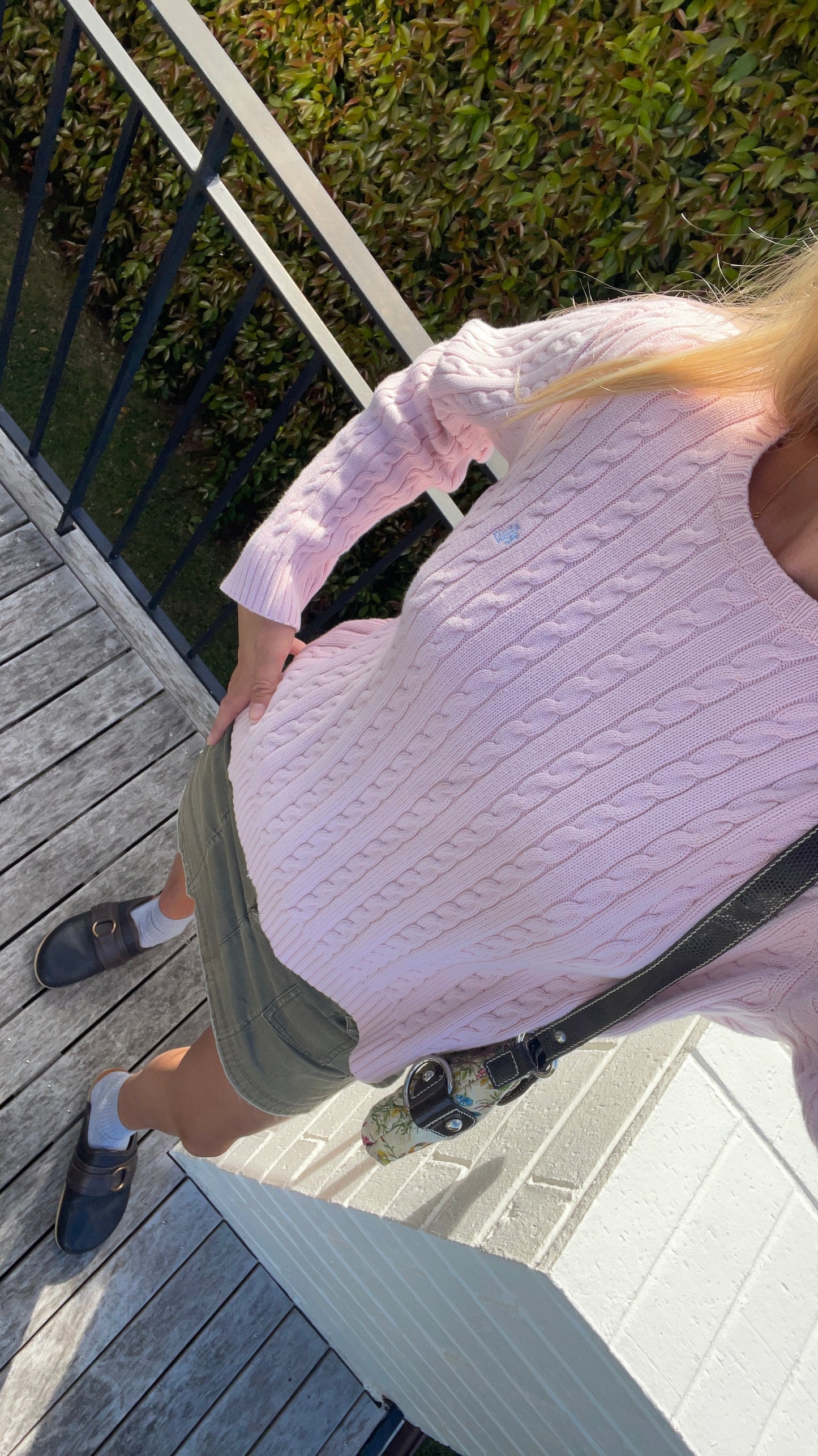 RL Pink Cable Knit Sweater