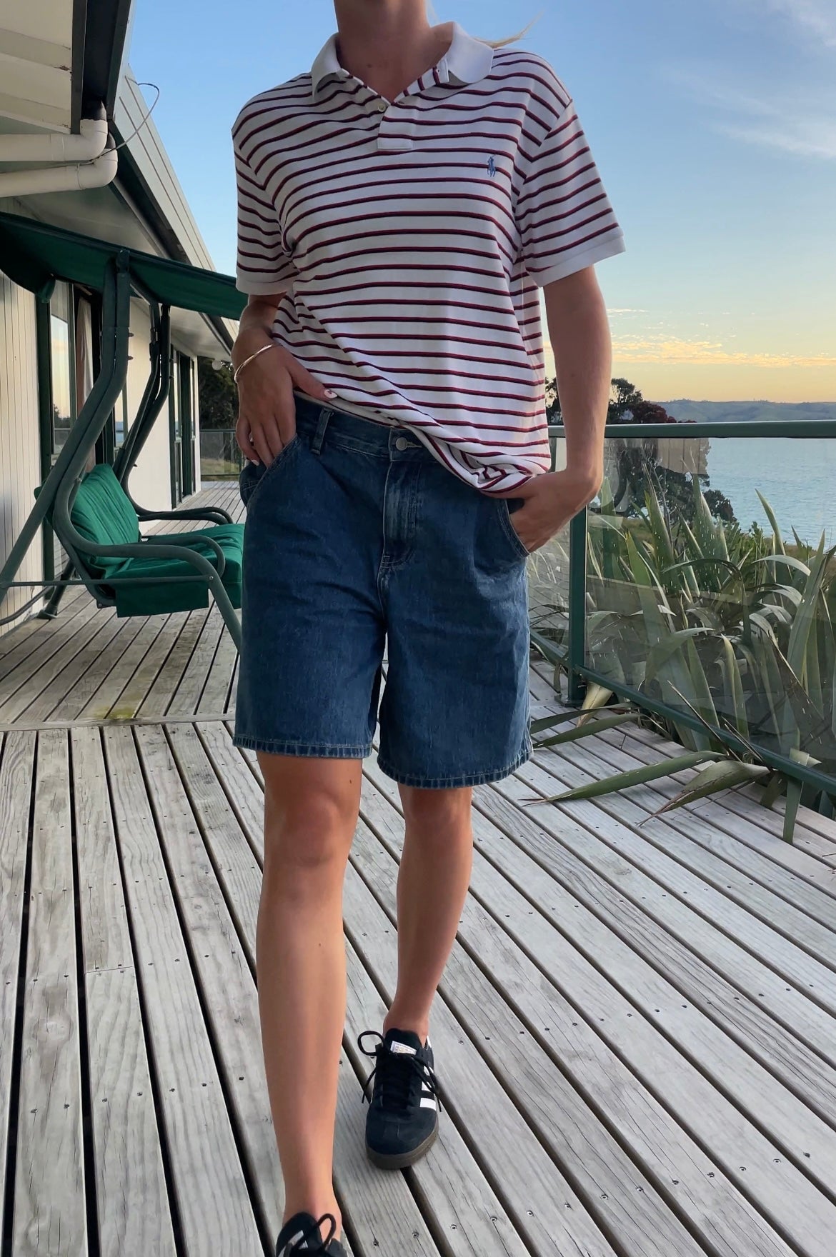 Ralph Lauren Red & Navy Stripe Polo