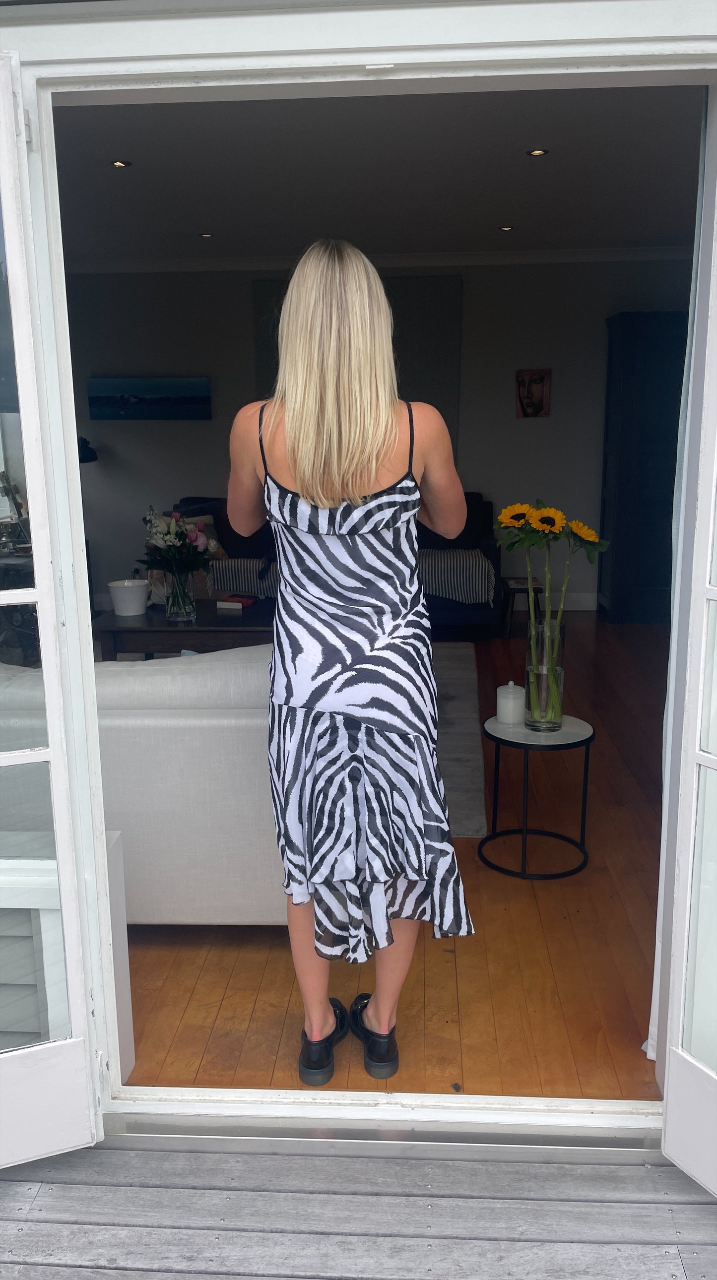 Zebra Y2K Layered Dress