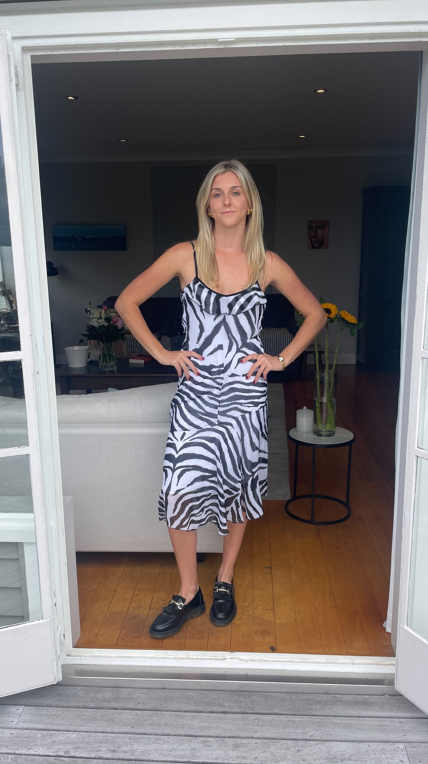 Zebra Y2K Layered Dress