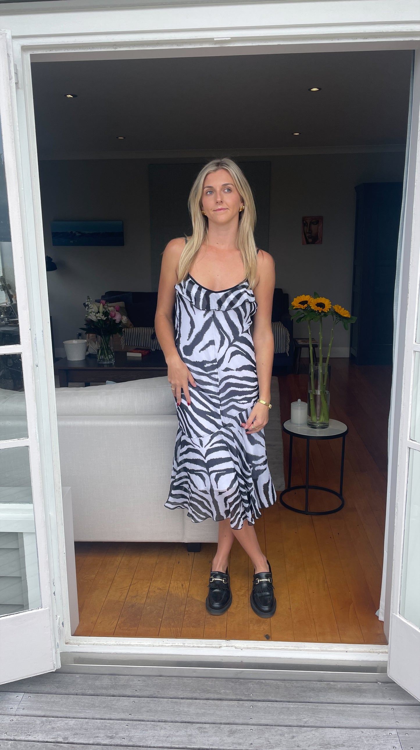 Zebra Y2K Layered Dress