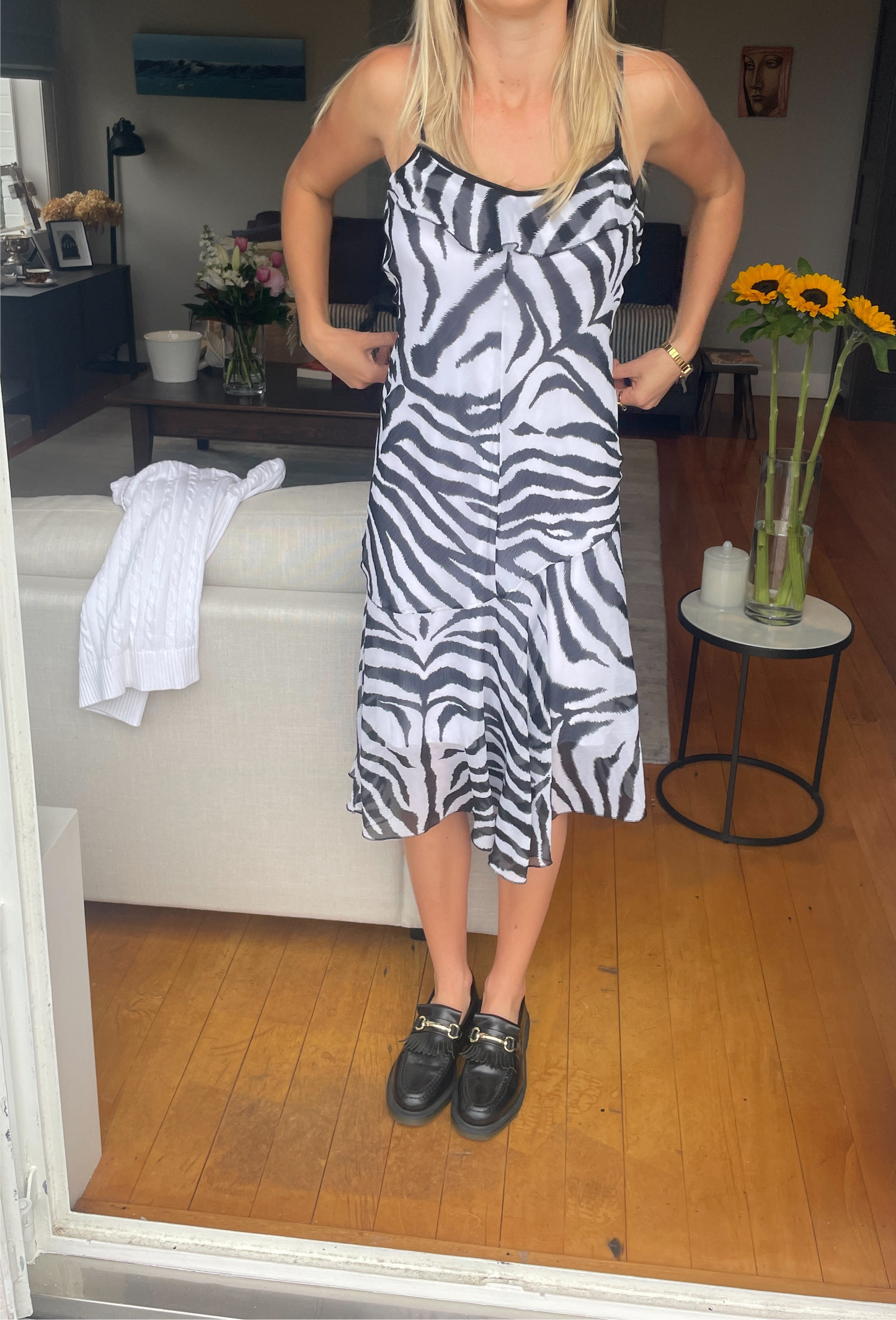 Zebra Y2K Layered Dress