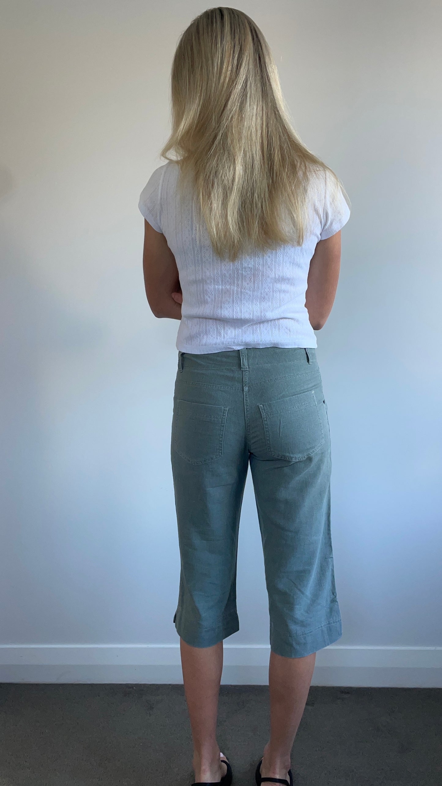 Khaki Linen Capris