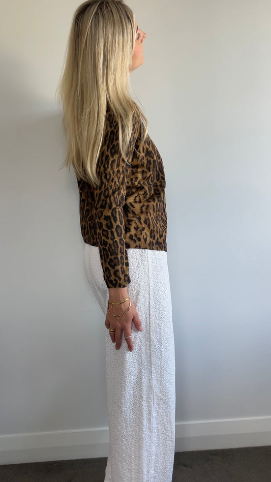 Ralph Lauren Cheetah Silk Cardigan