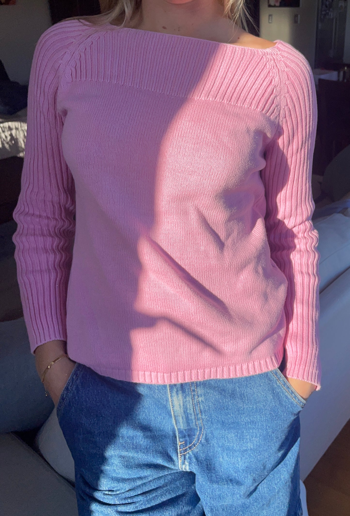 Pink Ribbed Knit