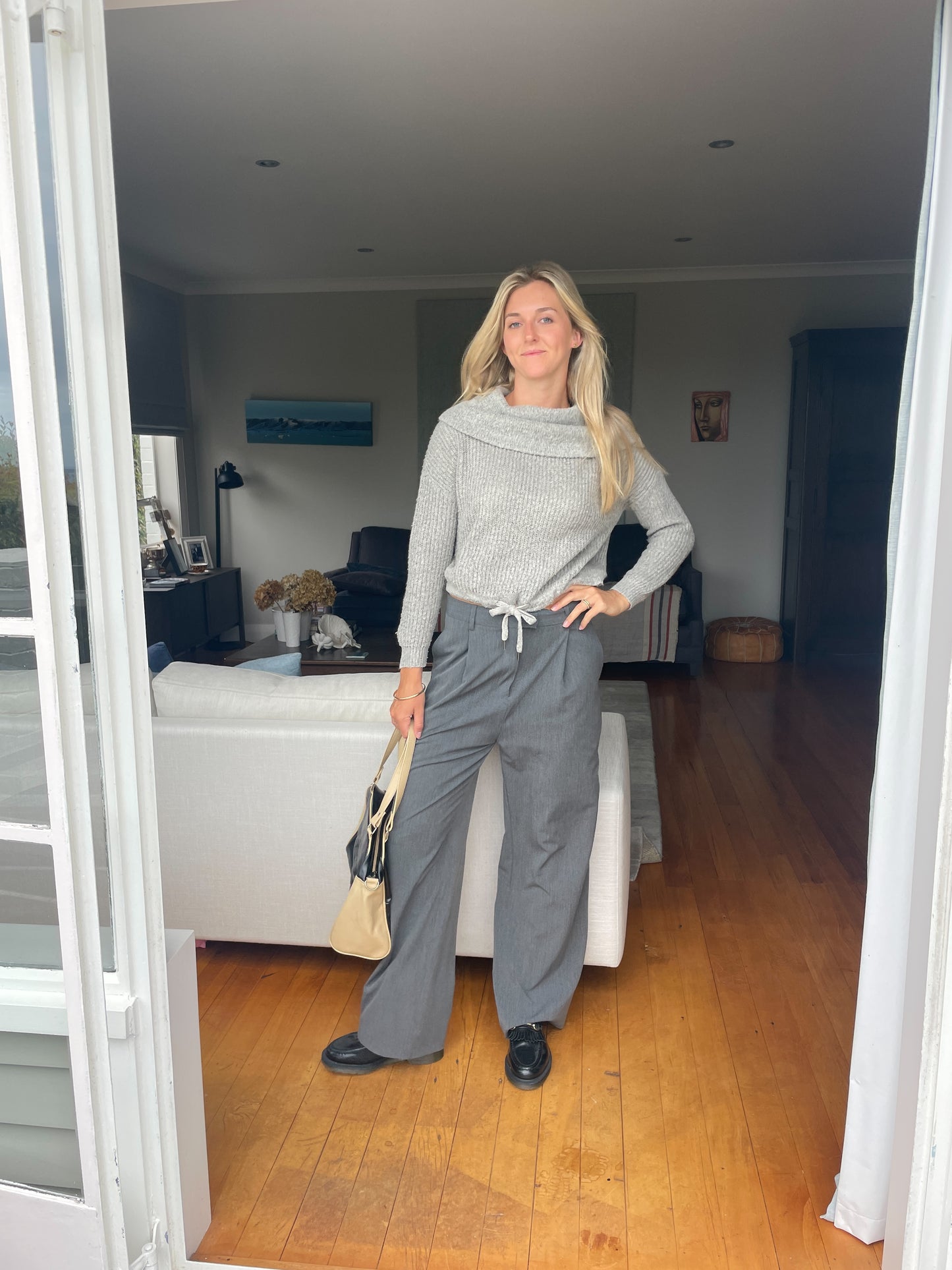 Grey Grunge Cropped Knit