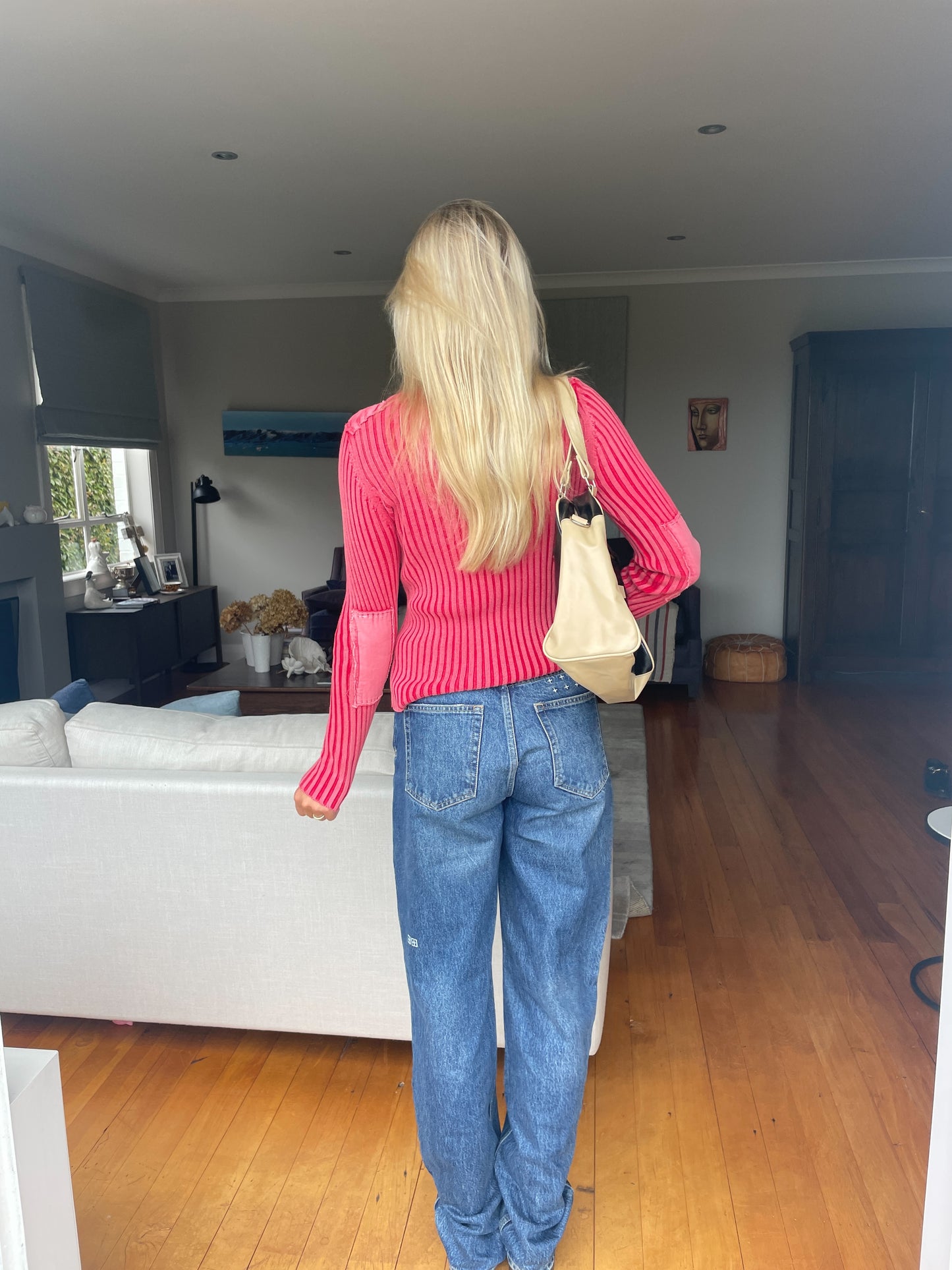 Washed Red Cable Knit