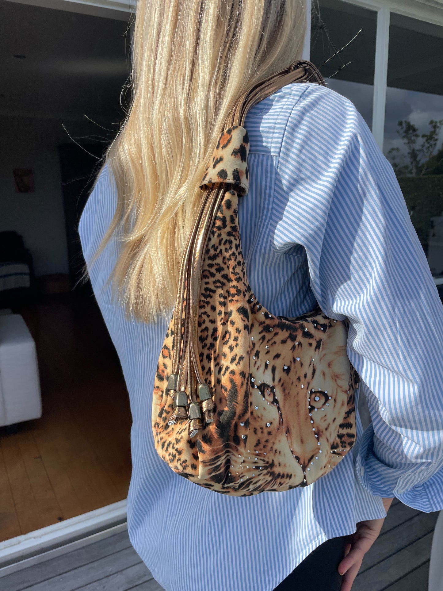 Leopard Diamante Bag