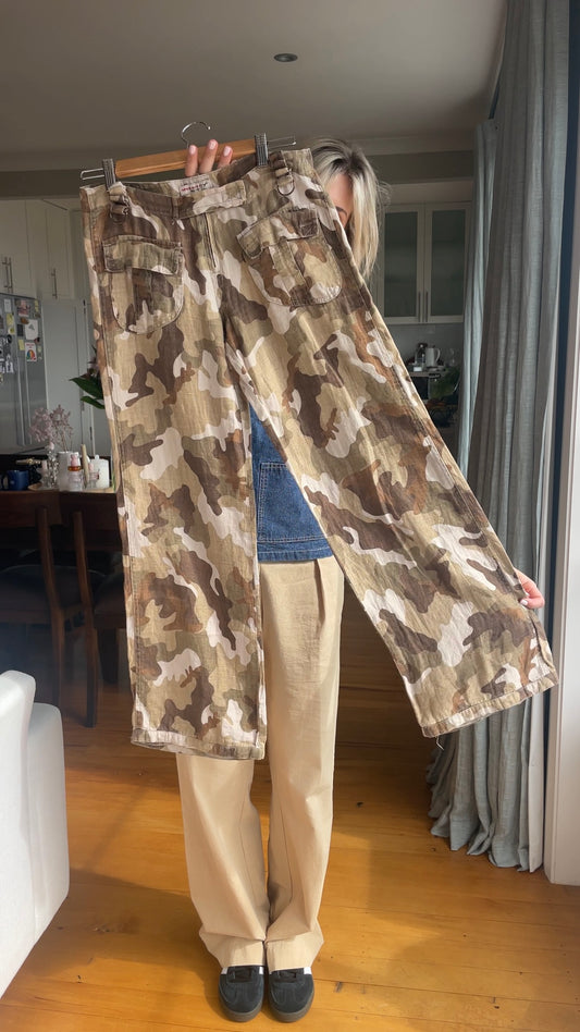 Miss Sixty Linen Camo Pants