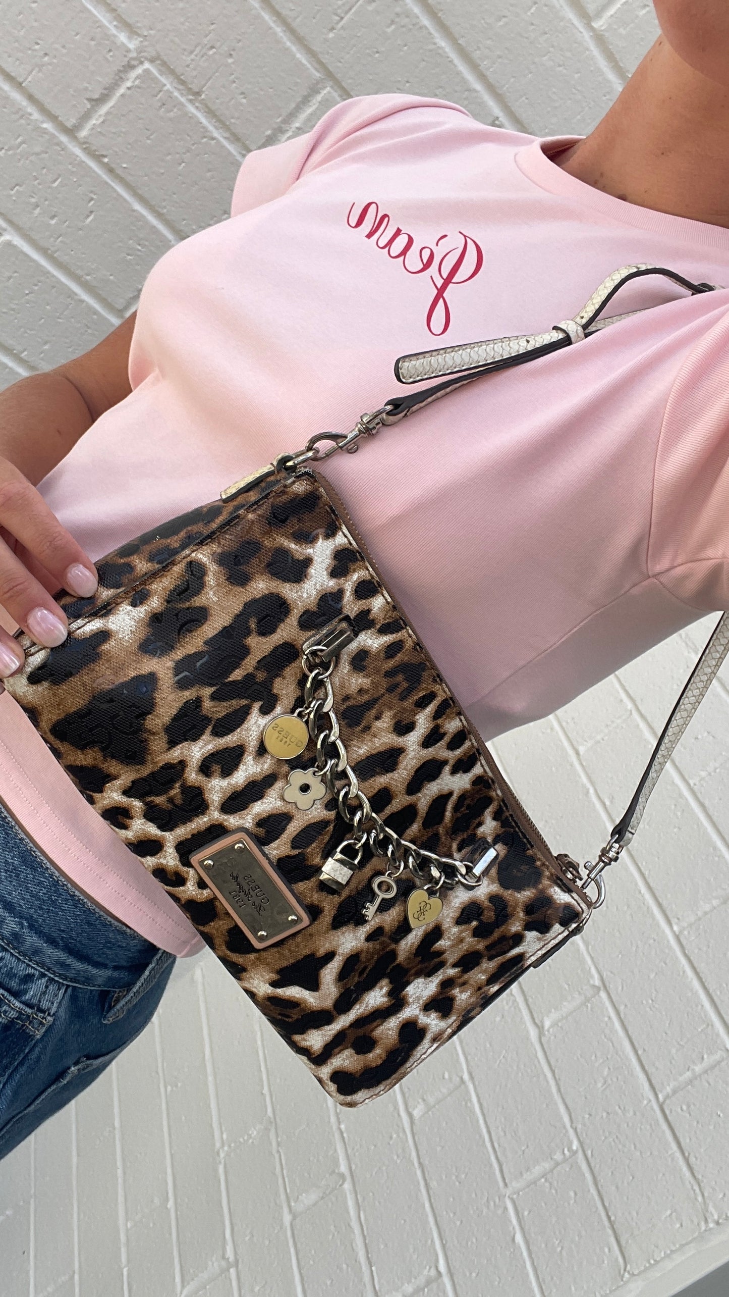 Guess Leopard Charm Bag