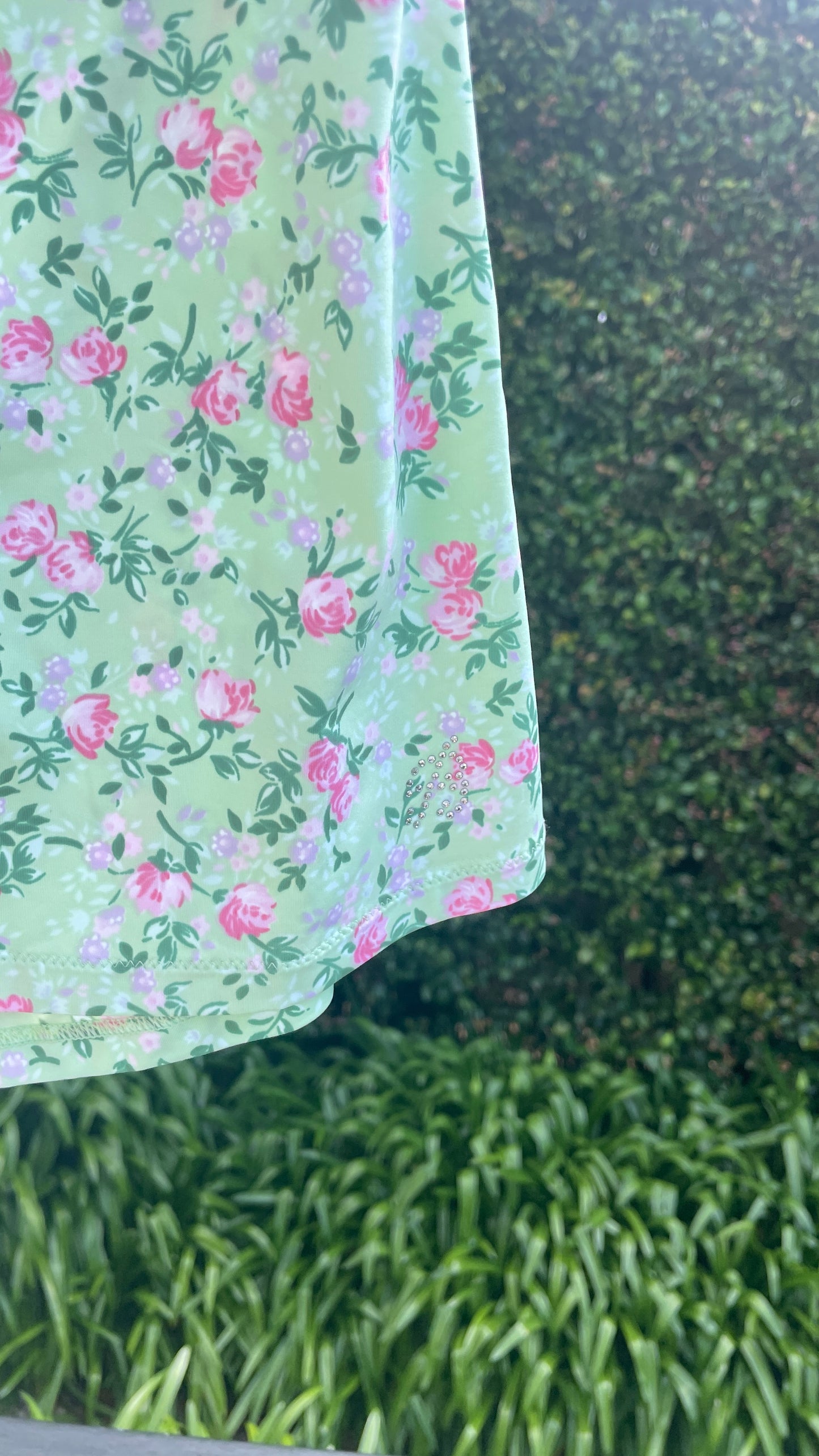 Blumarine Green & Pink Floral Top