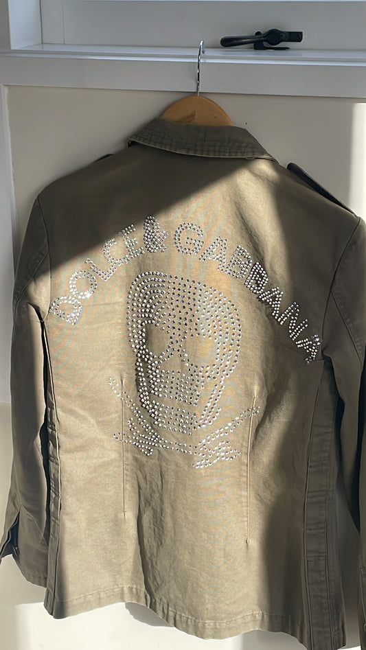 D&G Khaki Diamante Jacket