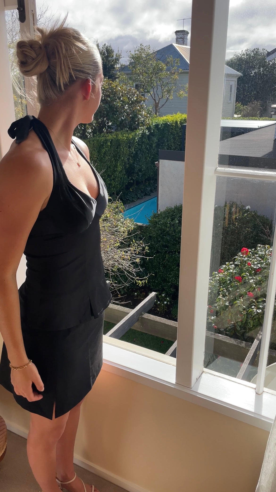 La Perla Black Silk Halter Top