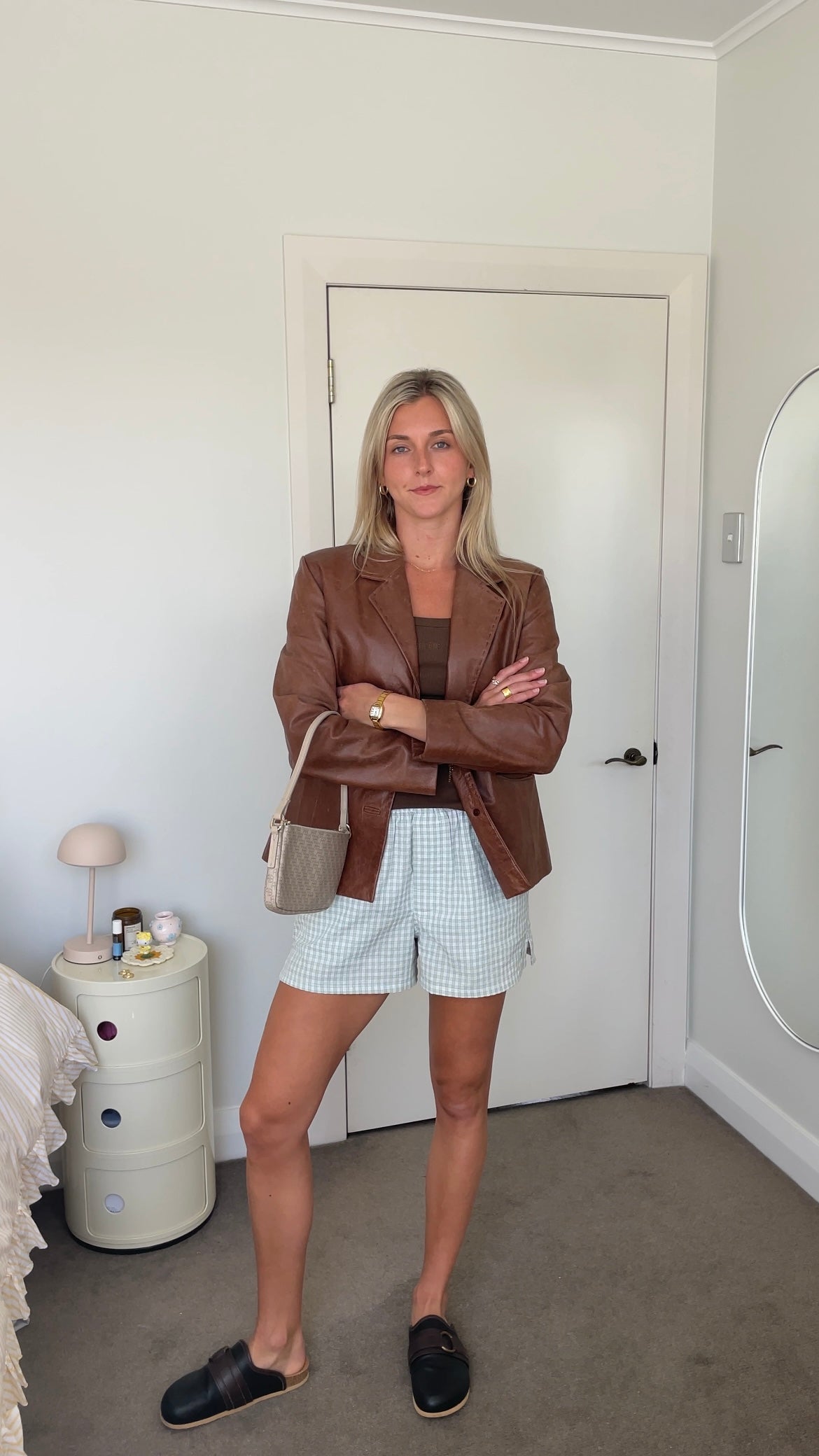 Brown Leather Blazer