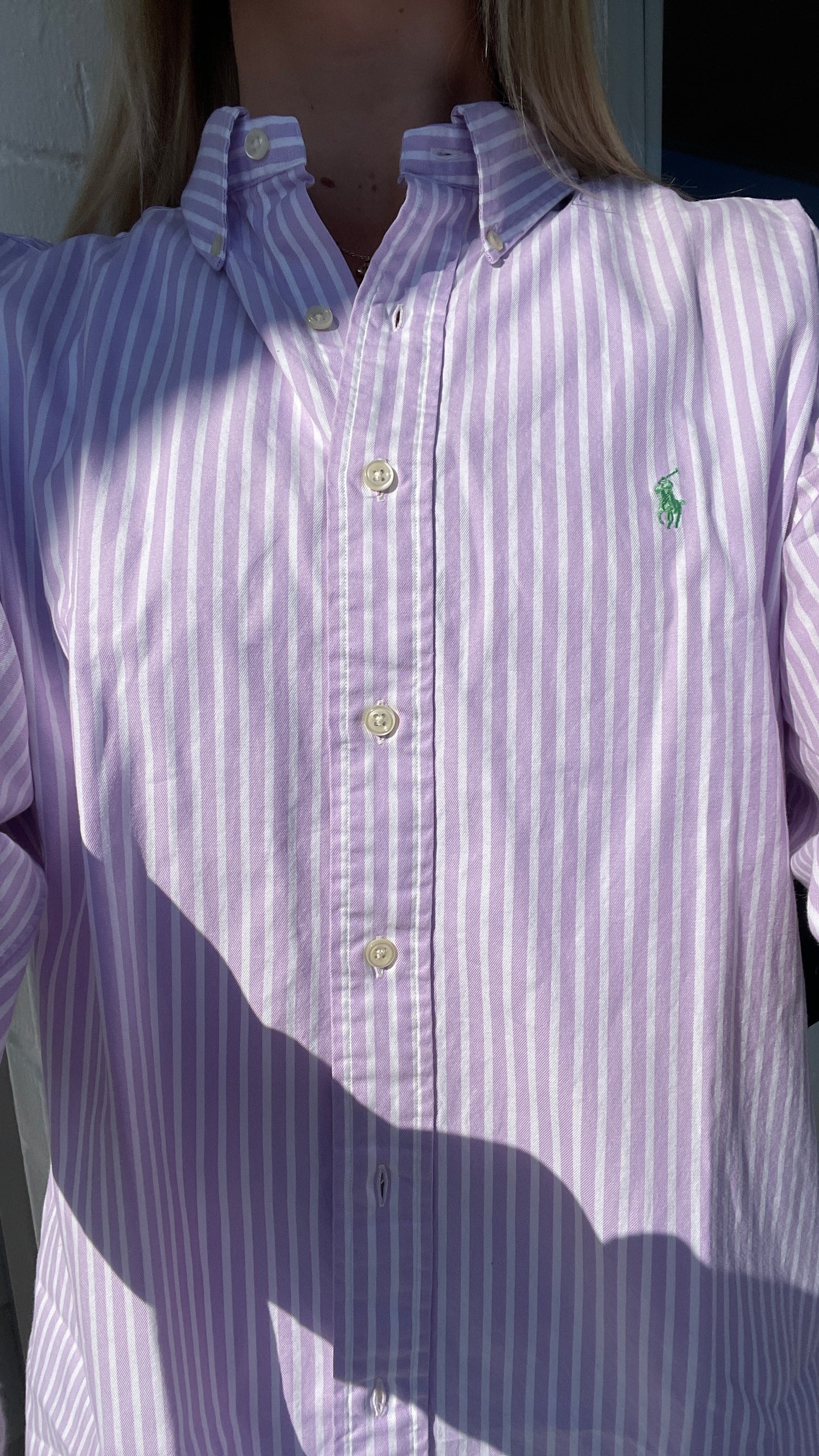 Ralph Lauren Purple White Stripe Shirt