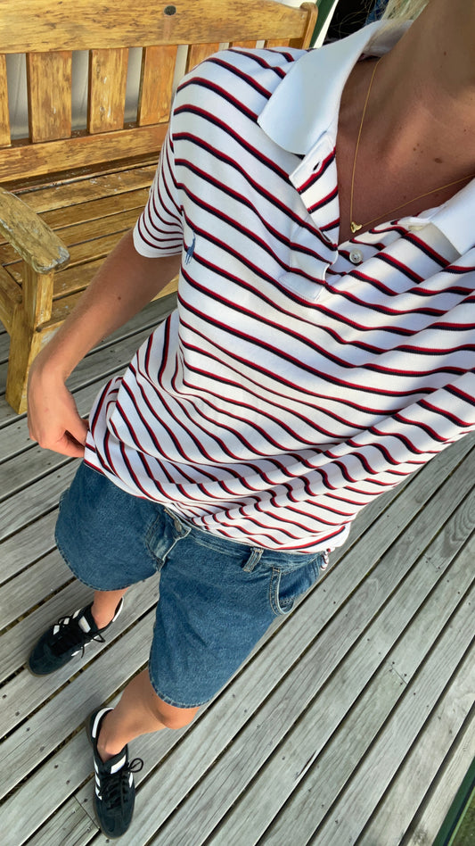 Ralph Lauren Red & Navy Stripe Polo