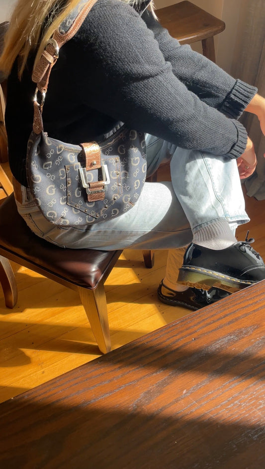Guess Monogram Denim Bag
