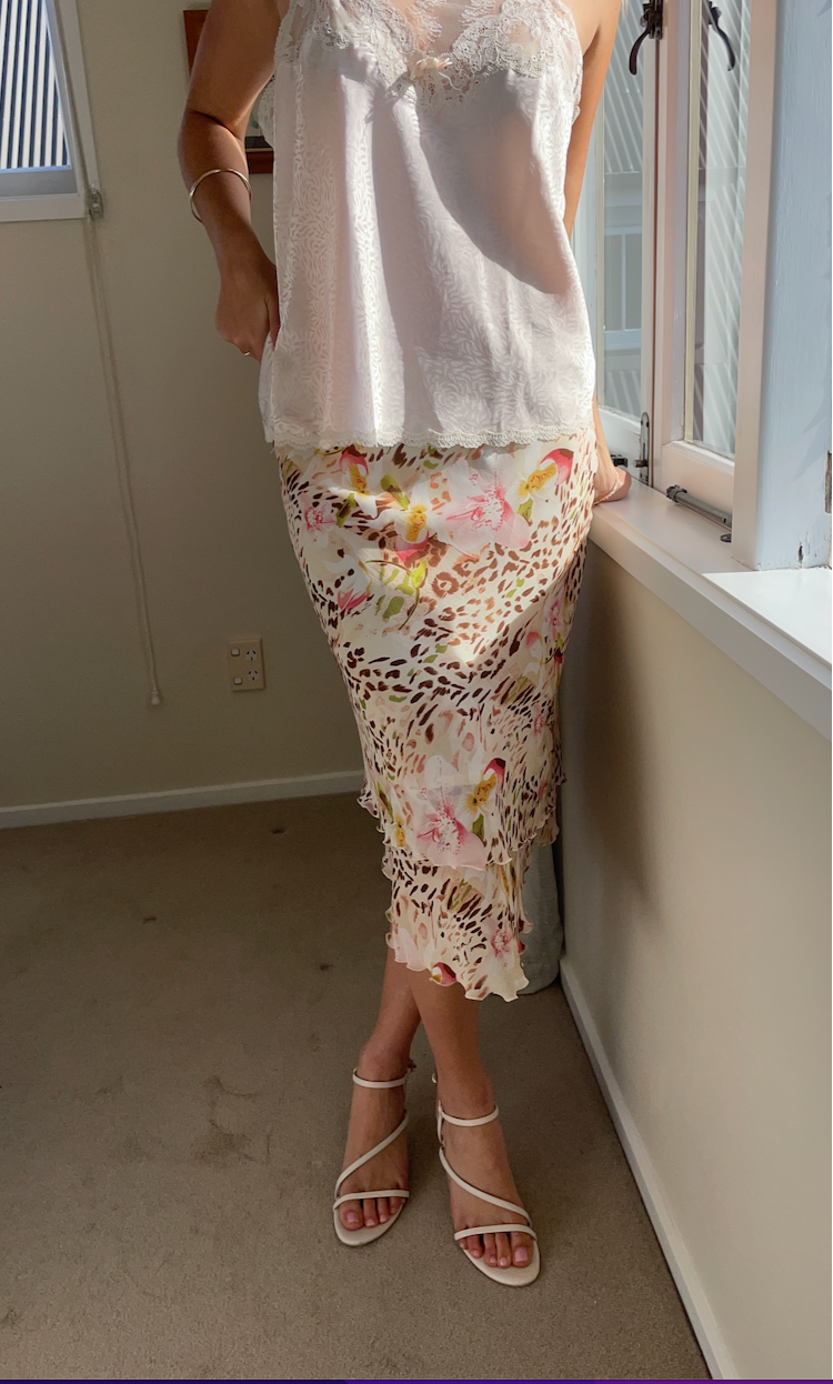 Floral Animal Midi Skirt